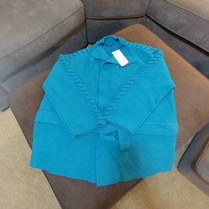 Peacock blue wrap sweater
